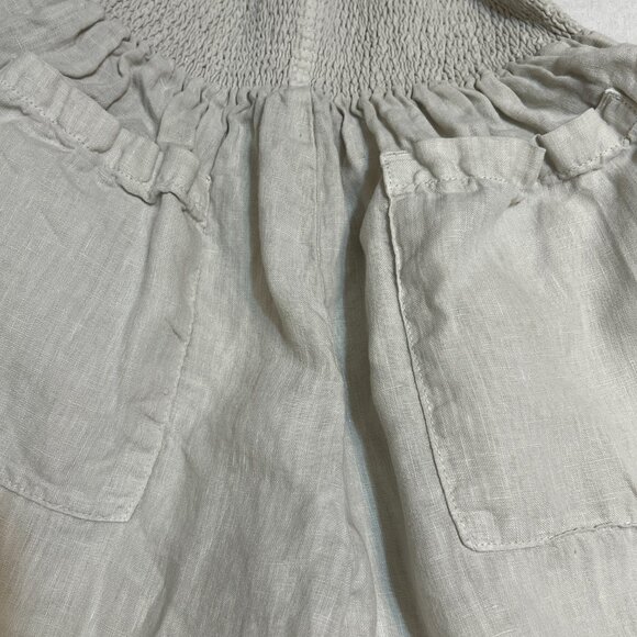 Wrap London 100% Linen Wide Leg Pants Women’s Size 6 Smocked Waist Casual - Picture 5 of 11